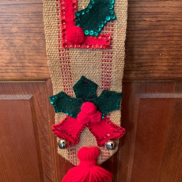 NOEL, vintage HANDMADE DOOR HANGER, 36 inches tall and 4 inches wide. - Picture 4 of 7